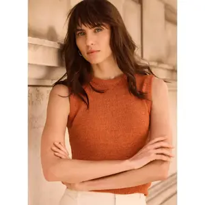 Mint Velvet Orange Cotton Blend Knit Top